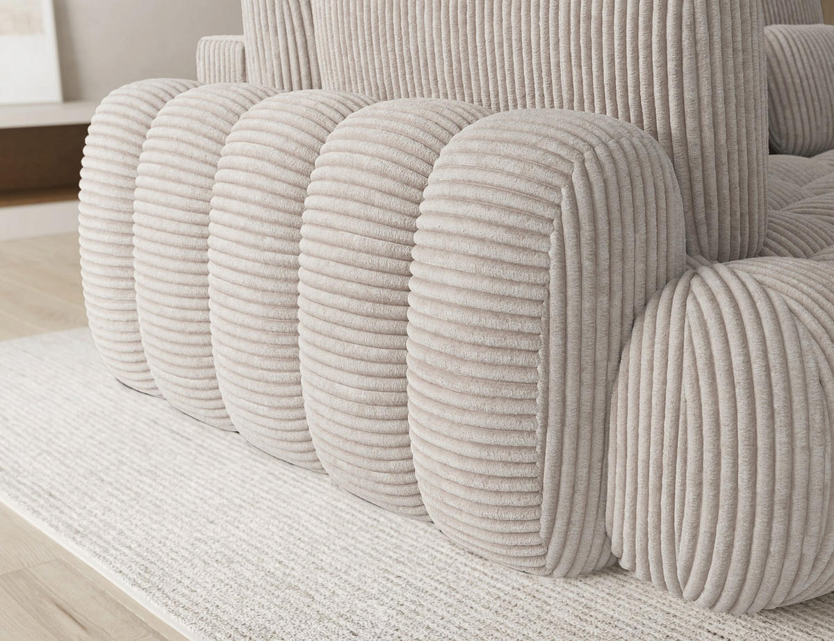 ECKSOFA COZION L-Form mit Schlaffunktion & Bettkasten – Modernes 3-Sitzer Sofa, HR-Kaltschaum, Wellenfederung, 267 × 165 cm - Schwarz/Weiß, Kunststoff (165/267cm) - Wohnideebilder