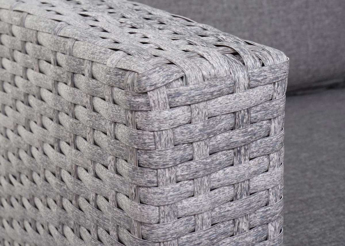 POLY-RATTAN SOFA-GARNITUR Grau - Grau, Kunststoff - MCW