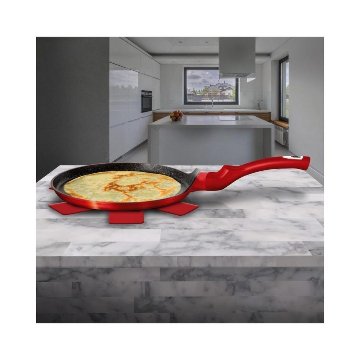 CRÊPEPFANNE Rot 28/28/1.8 cm 8941 - Rot, Metall (28cm) - Berlinger Haus