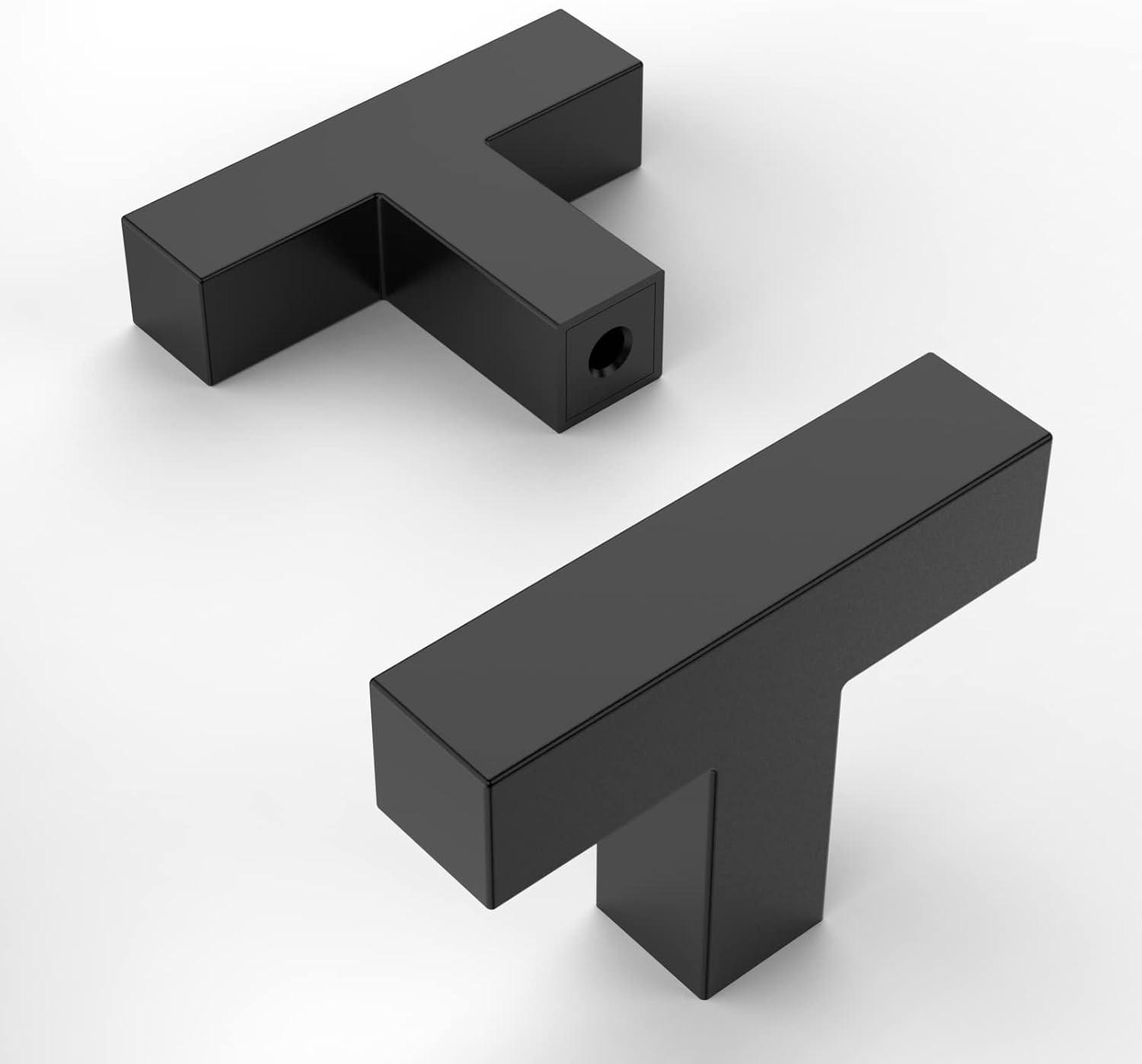 SCHRANKKNOPF Schwarz 10er-Set Edelstahl - Schwarz, Metall (0.12/3.5/0.5cm)