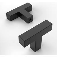 SCHRANKKNOPF Schwarz 10er-Set Edelstahl - Schwarz, Metall (0.12/3.5/0.5cm)