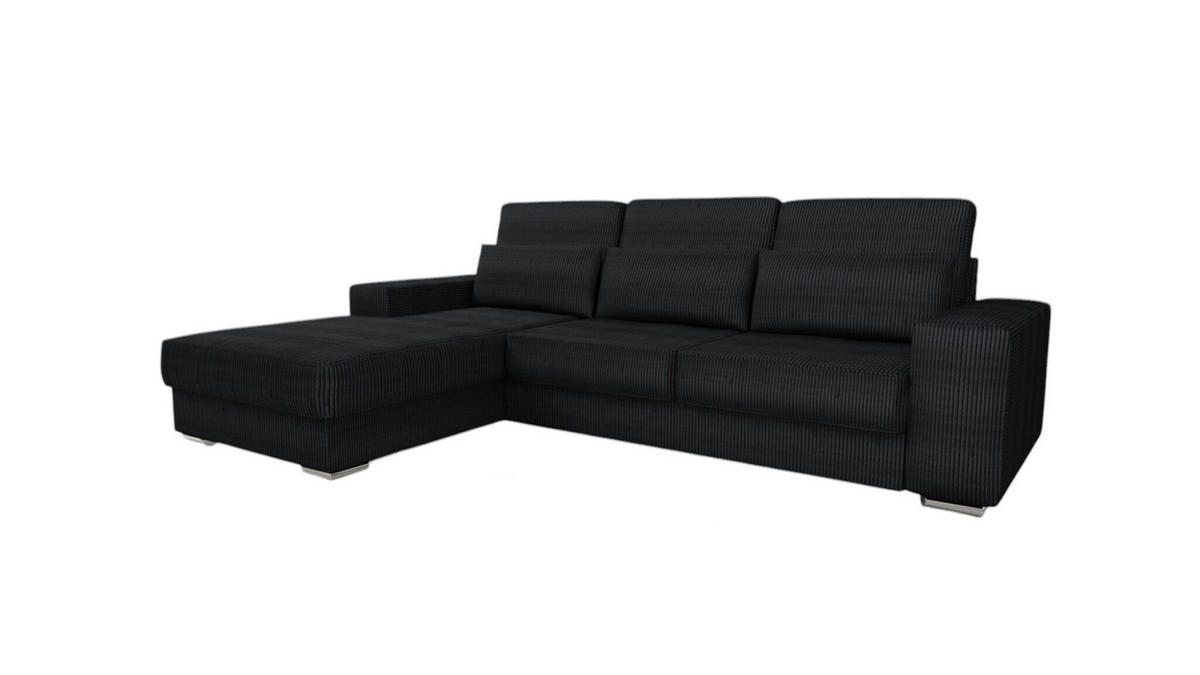 ECKSOFA Nevio In Scala - Schwarz, Holzwerkstoff/Textil (312/202cm) - Fun Möbel