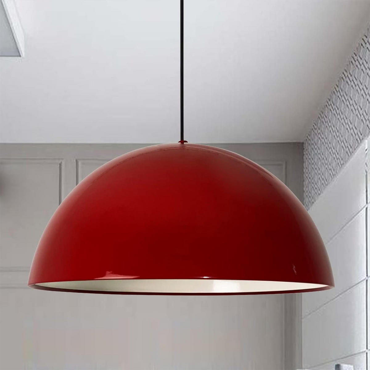 PENDELLEUCHTE Lipeo 50/23 - Rot, Metall (50/23cm) - Bamyum