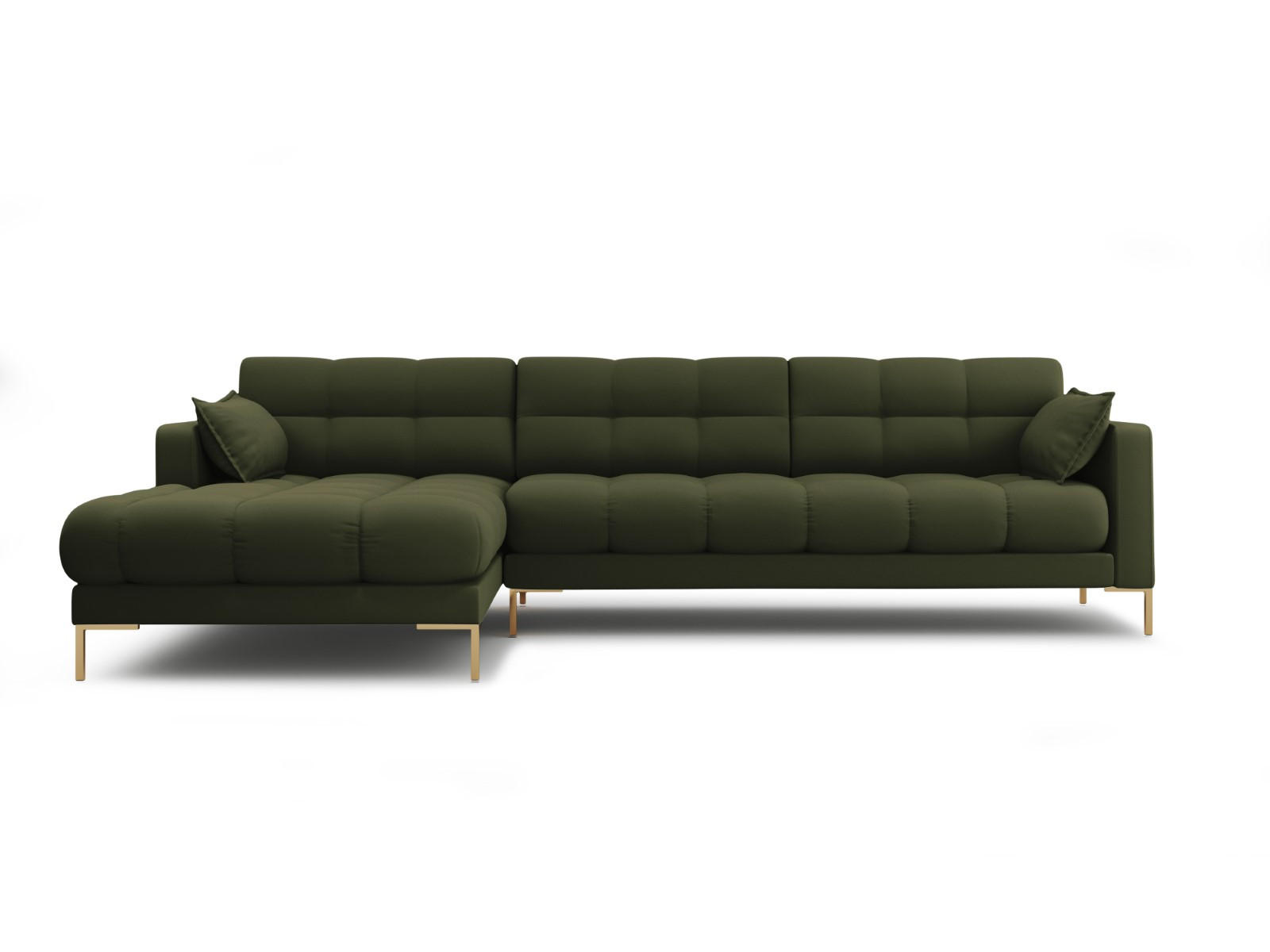 ECKSOFA links Mamaia aus strukturiertem Stoff grün 5 Sitzplätze - Grün, Textil (185/293cm) - Micadoni