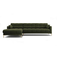ECKSOFA links Mamaia aus strukturiertem Stoff grün 5 Sitzplätze - Grün, Textil (185/293cm) - Micadoni