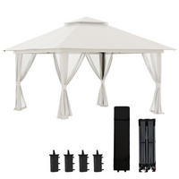 PAVILLON DE-13957 Pop-up 4/4 m, Doppeldach, UV50+, 4 Moskitonetze Weiß - Weiß, Textil (392/283/392cm) - ComfortXL