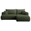 ECKSCHLAFSOFA Ovo Mini Olivgrün Easy-Clean-Samtbezug - Schwarz/Olivgrün, Kunststoff/Textil (238/156cm) - Selsey
