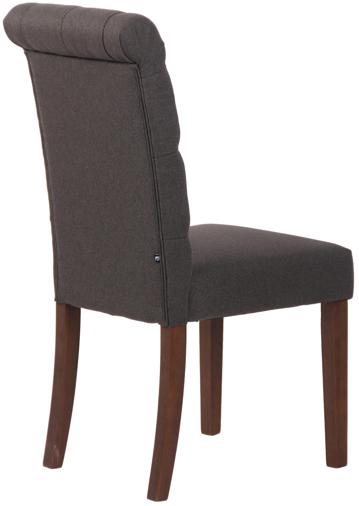 ESSZIMMERSTUHL Lisbon Stoff, Gestell Kautschukholz Braun Dunkelgrau - Dunkelgrau/Braun, Holz/Textil (45/98/63cm) - TPFLiving