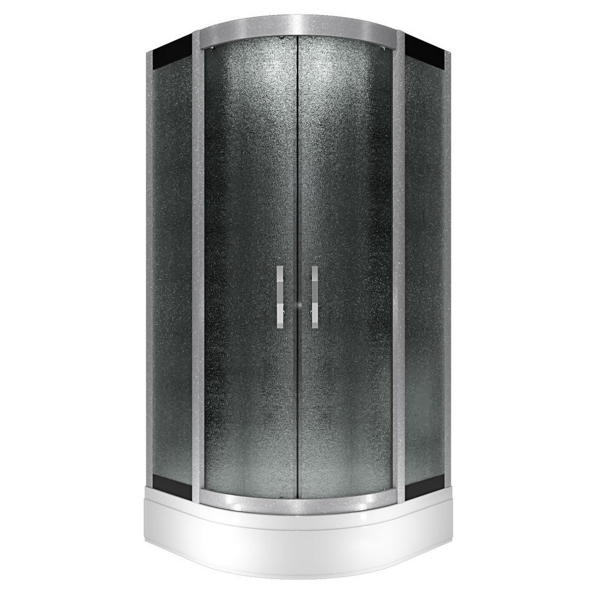 DAMPFDUSCHE Duschkabine D58-53M3 sw 90x90 - Schwarz, Glas/Kunststoff (90/90/225cm) - AcquaVapore by Sandra Jentho