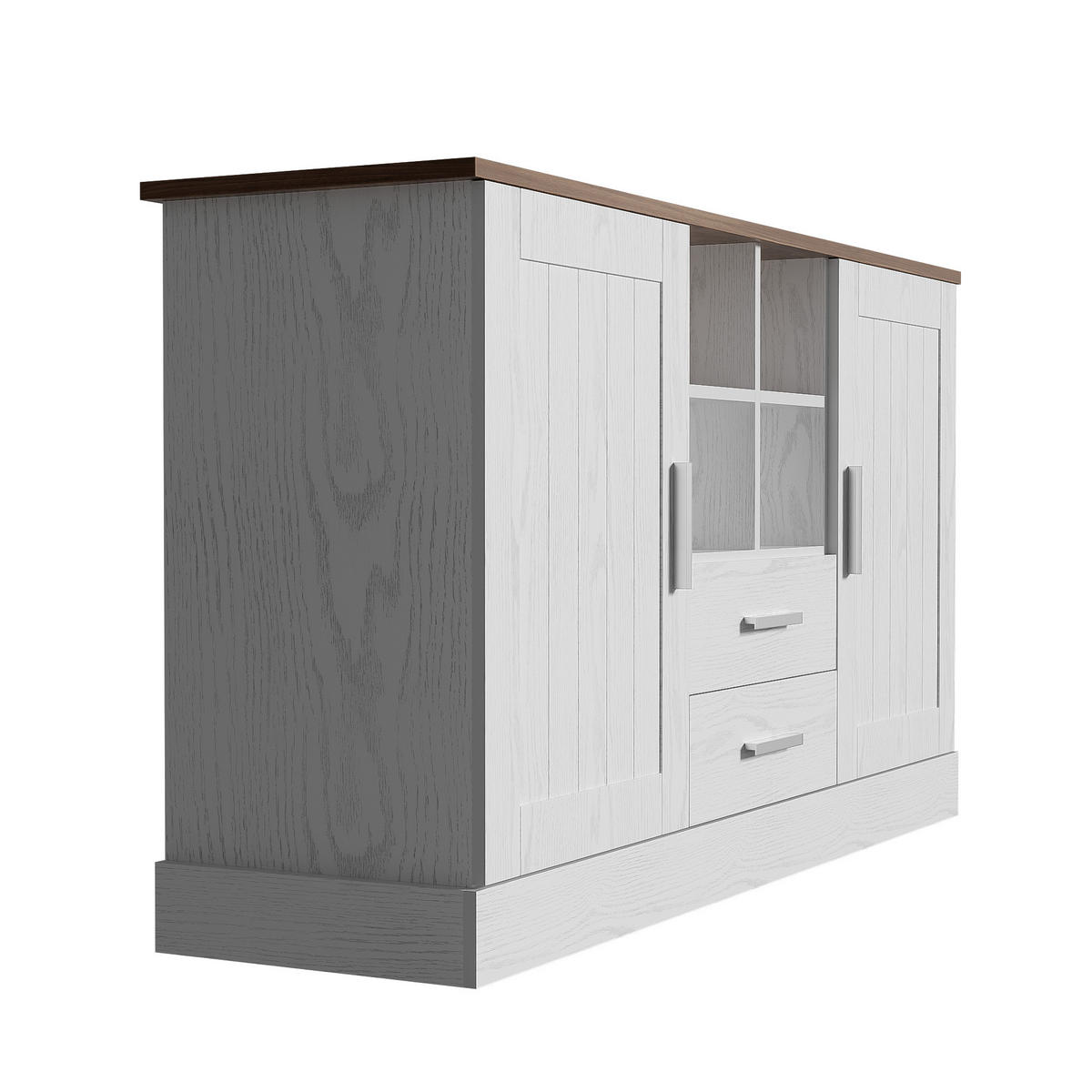 SIDEBOARD 140x40x79 cm Weiß, 2 Türen, 2 Schubladen, Aufbewahrung - Weiß, Holz (140/78/40cm) - PARAFTA HOME