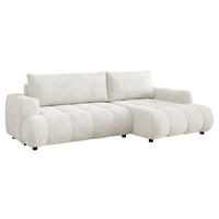 ECKSOFA Haiti, Seite: Rechts 2R+LC - Creme/Schwarz, Holz/Textil (276/156cm) - MIRJAN24