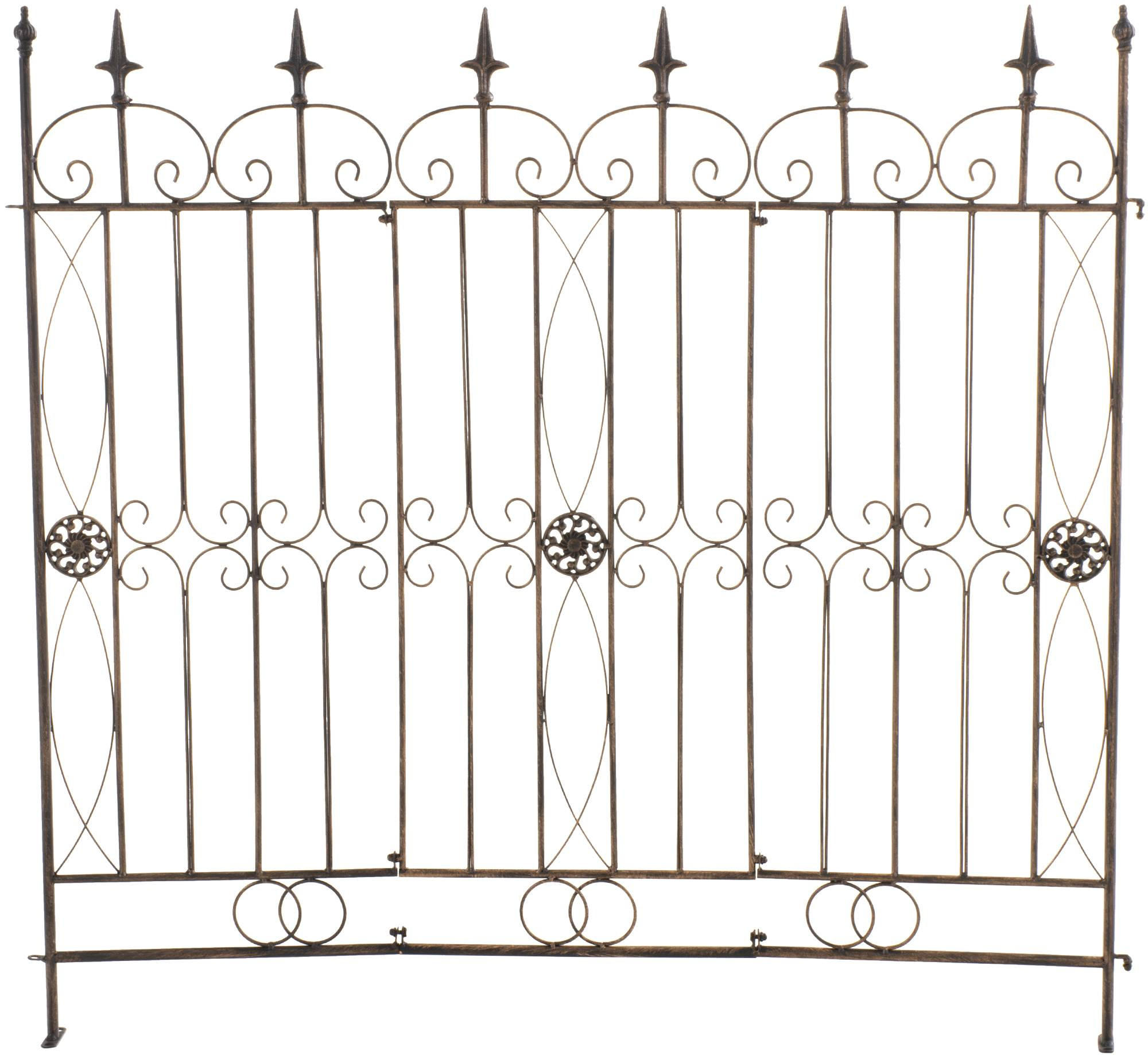 GARTENZAUN Metall bronze - Bronzefarben, Metall (124/116cm) - CLP