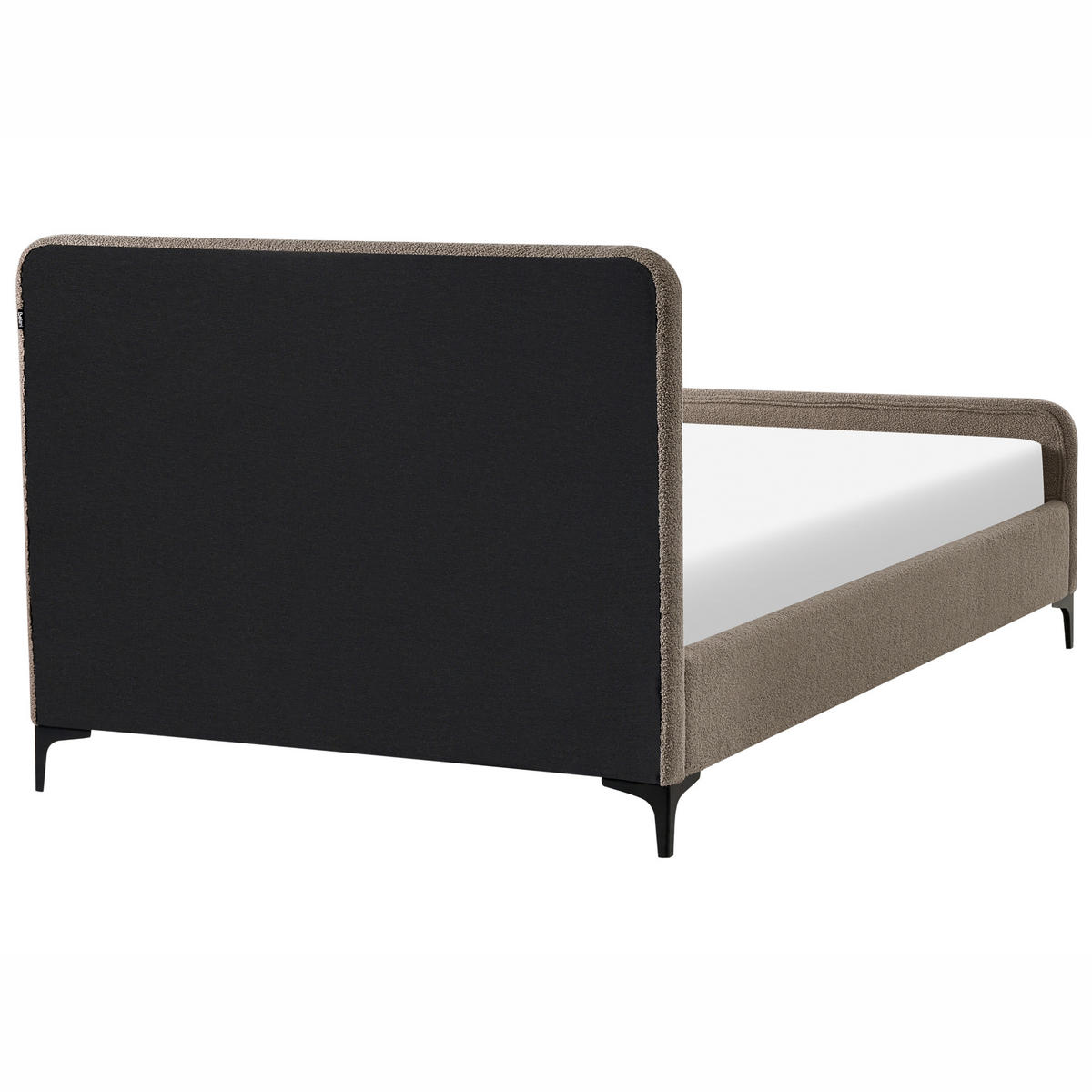 BETT mit Lattenrost 120/200 cm Taupe Lunan - Taupe/Schwarz, Textil (120/200cm) - Beliani