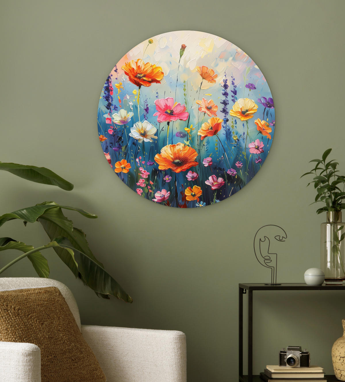 WANDBILD Blumen - Natur - Aquarell - Kunst 60x60 cm - Multicolor, Kunststoff (60/60cm) - MuchoWow