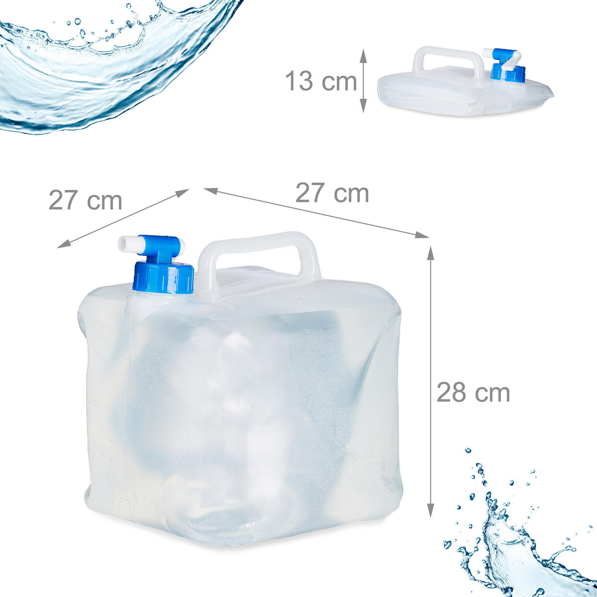 4XWASSERKANISTER - Transparent, Kunststoff/Textil (24/13/25cm) - Relaxdays