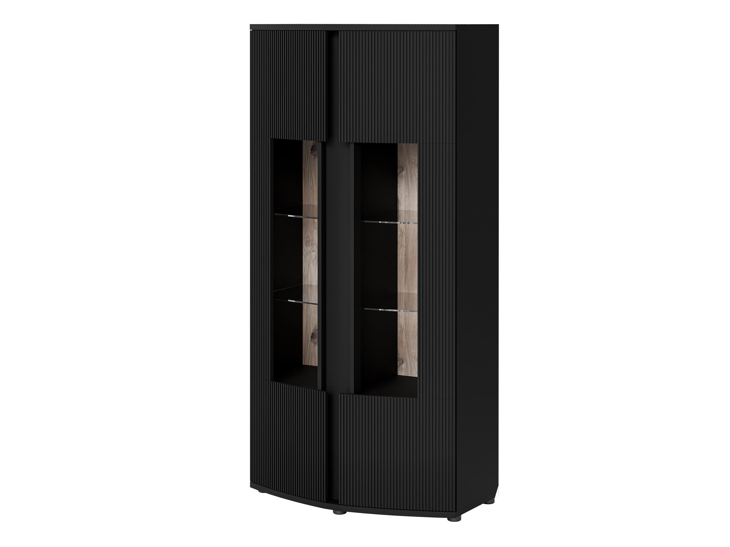 Mirjan24 Vitrine Schwarz 87x180x47 cm