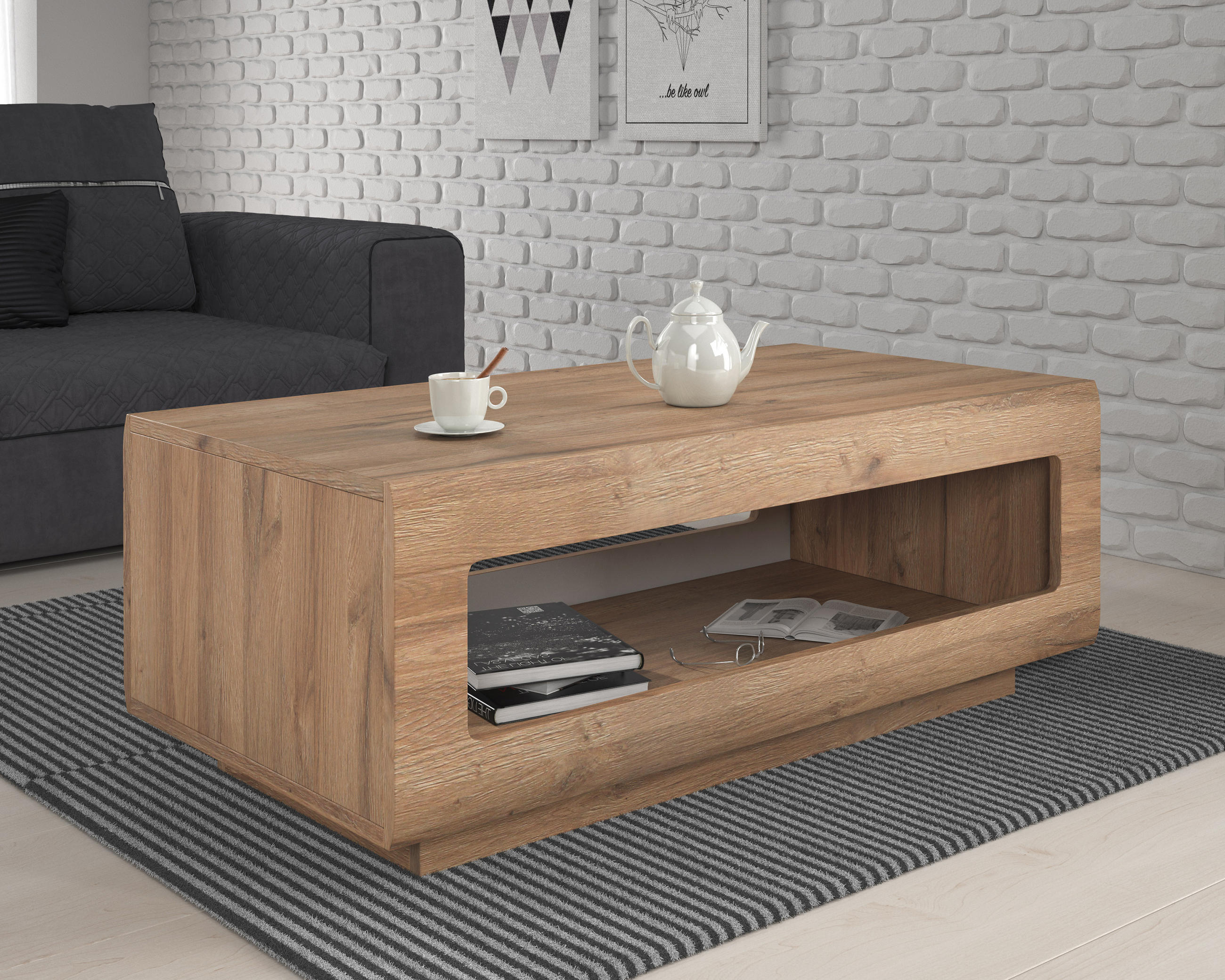 COUCHTISCH TULLIA 110/44/60 cm Eichefarben - Eichefarben, Holzwerkstoff (60/110/44cm) - MASSENO