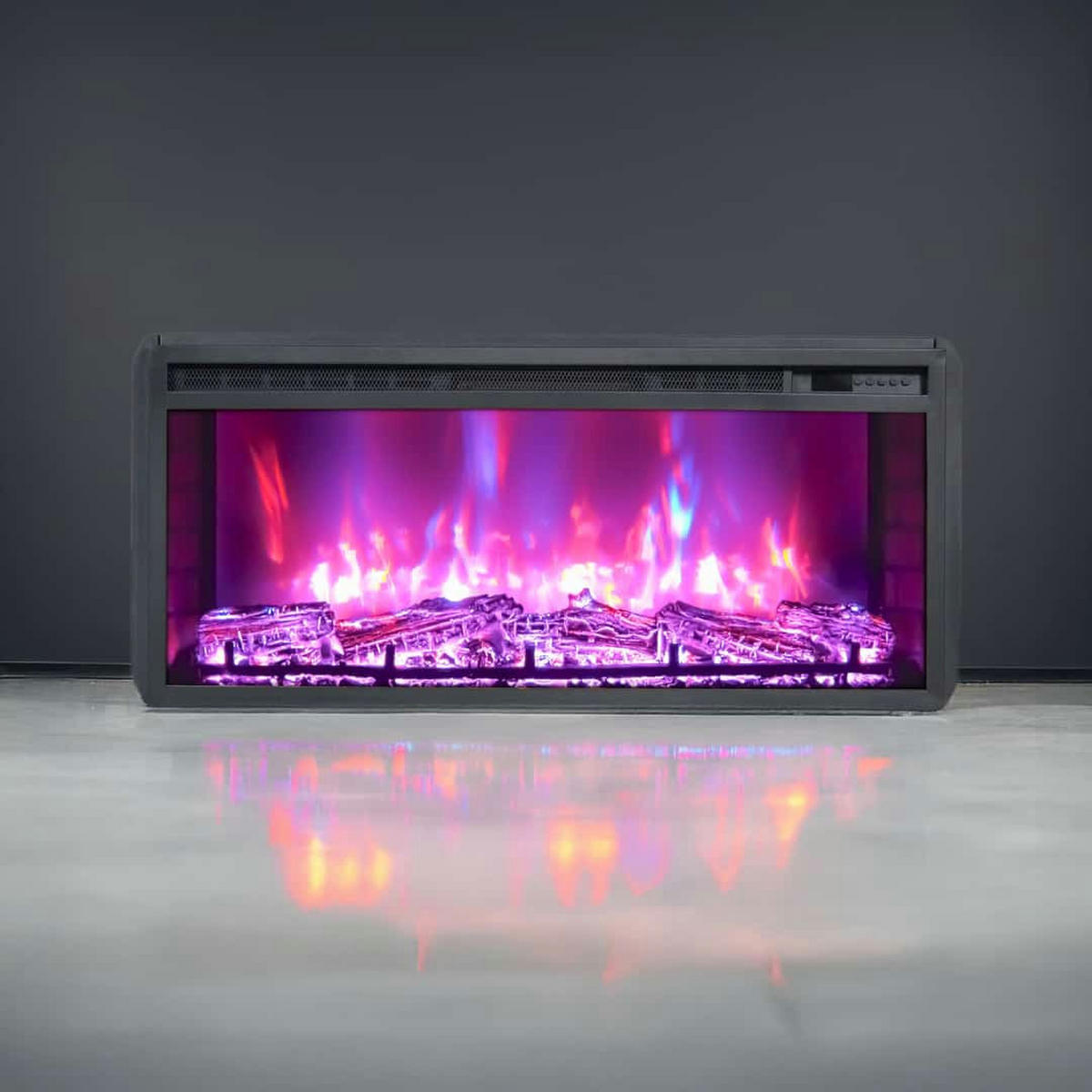ELEKTROKAMIN 1800 W mit Bluetooth Lautsprecher EF2 - Schwarz, Metall (91.1/40.4/17cm) - dlc home