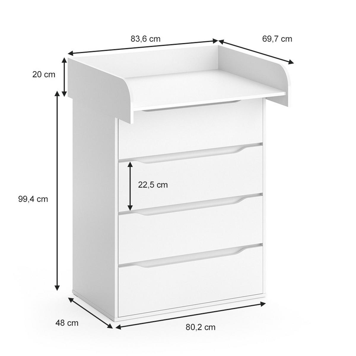 Weiß, Holzwerkstoff (83.6/117/69.7cm) - Vicco