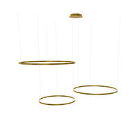 LED-HÄNGELEUCHTE 3er Ring Gold Ø 120 | 100 | 80cm - Goldfarben, Metall (1.3/120/3.3cm) - s.luce