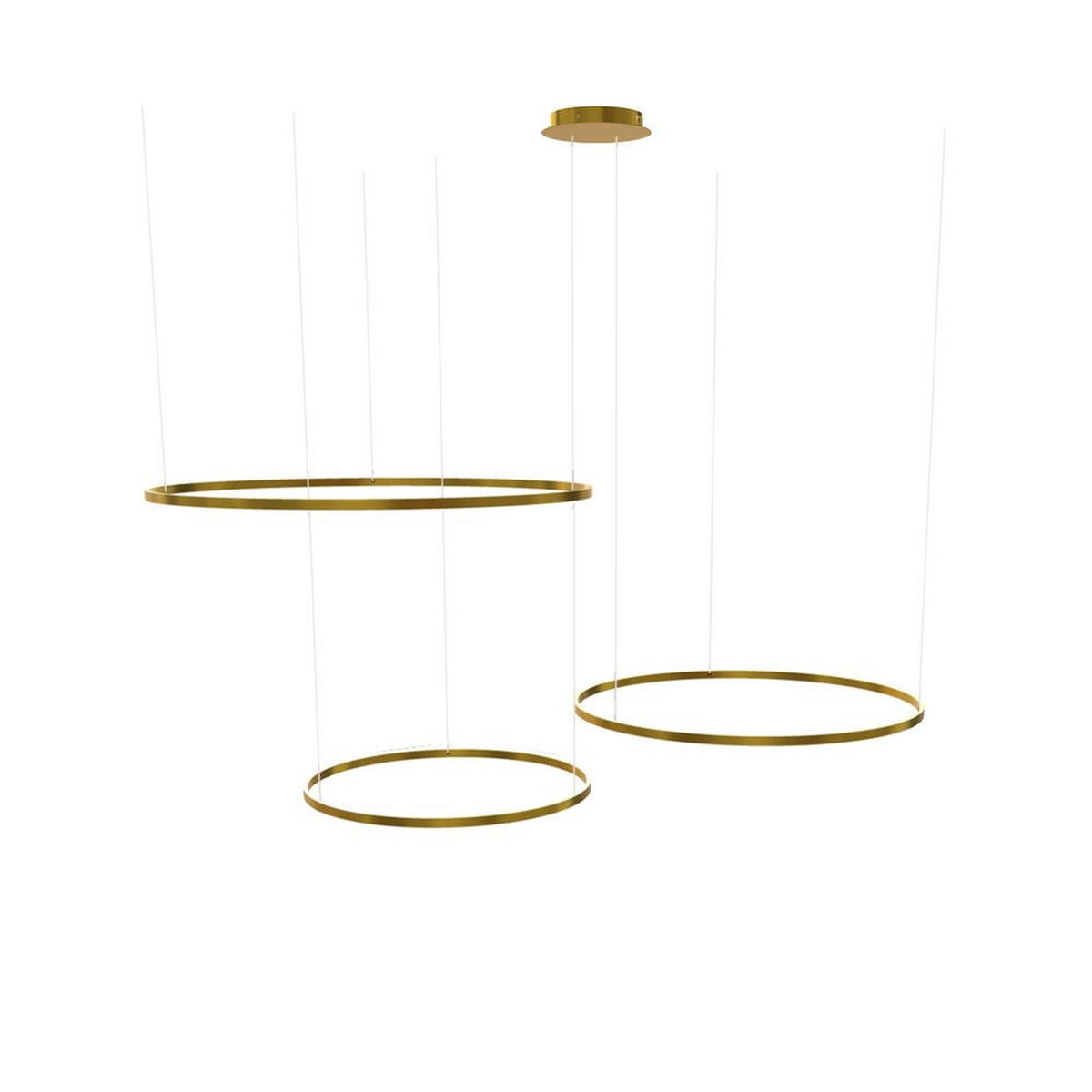LED-HÄNGELEUCHTE 3er Ring Gold Ø 120 | 100 | 80cm - Goldfarben, Metall (1.3/120/3.3cm) - s.luce
