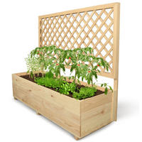 PFLANZKASTEN mit Rankgitter THIO Inkl. Vlies 128cm Breit - Braun, Holz (128/104/44cm) - DELUKE