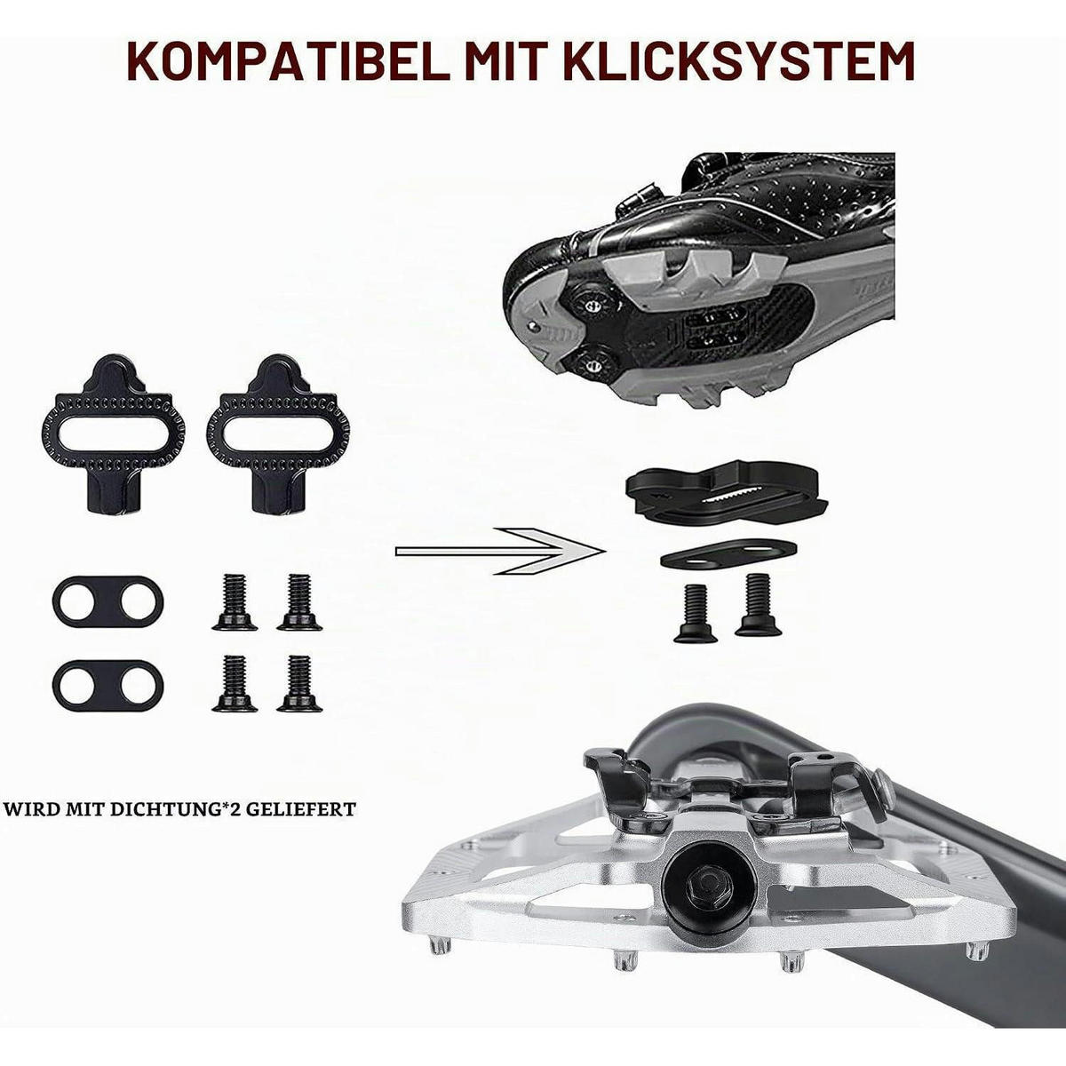 FAHRRADPEDALE mit Klickfunktion Silber - Silberfarben, Metall (10/1.5/11cm)