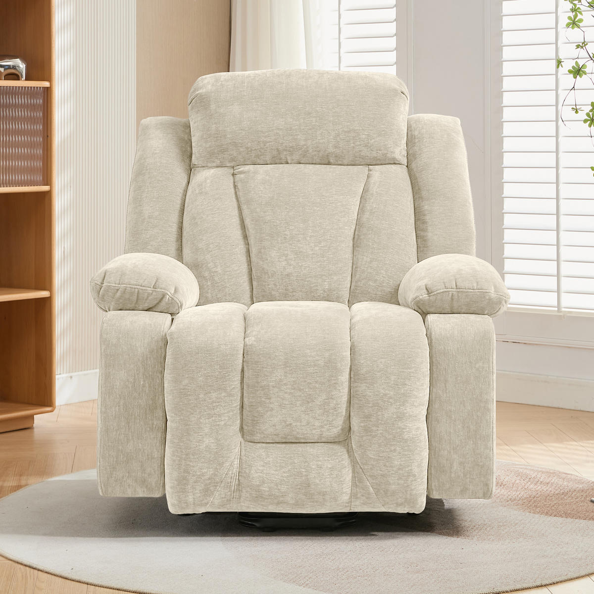 MASSAGESESSEL Elektrisch 8 Punkt Massage Heizung USB Beige - Beige, Textil (95/107/94cm) - FLIEKS