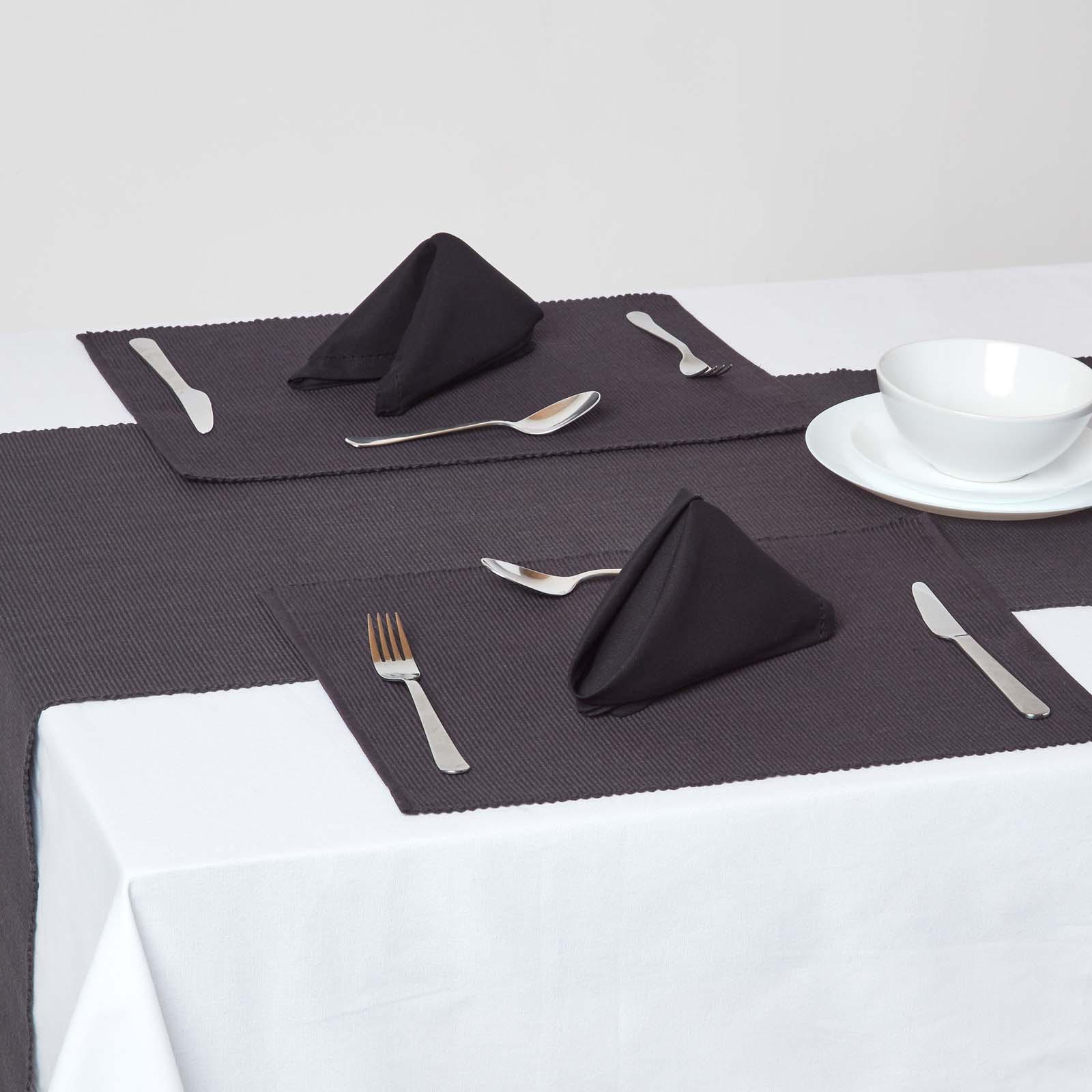 TISCHSET schwarz im 2er-Set 33/50 cm, 100% Baumwolle - Schwarz, Textil (33/50cm) - Homescapes
