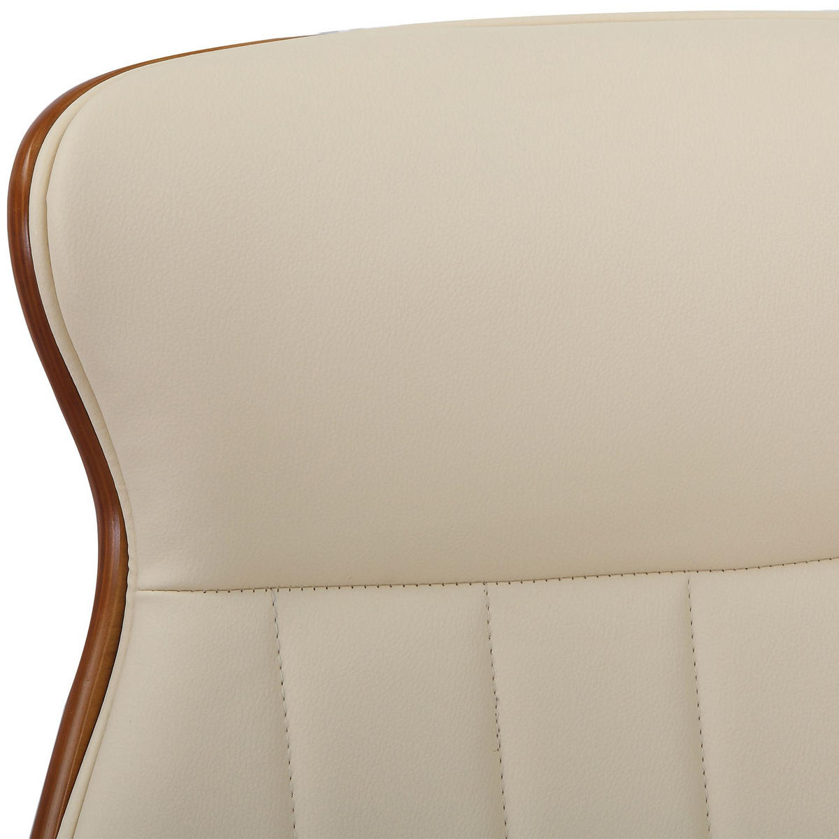 DREHSTUHL Lederlook Walnuss/Creme - Chromfarben/Walnussfarben, Textil/Metall (63/100/68cm) - CLP