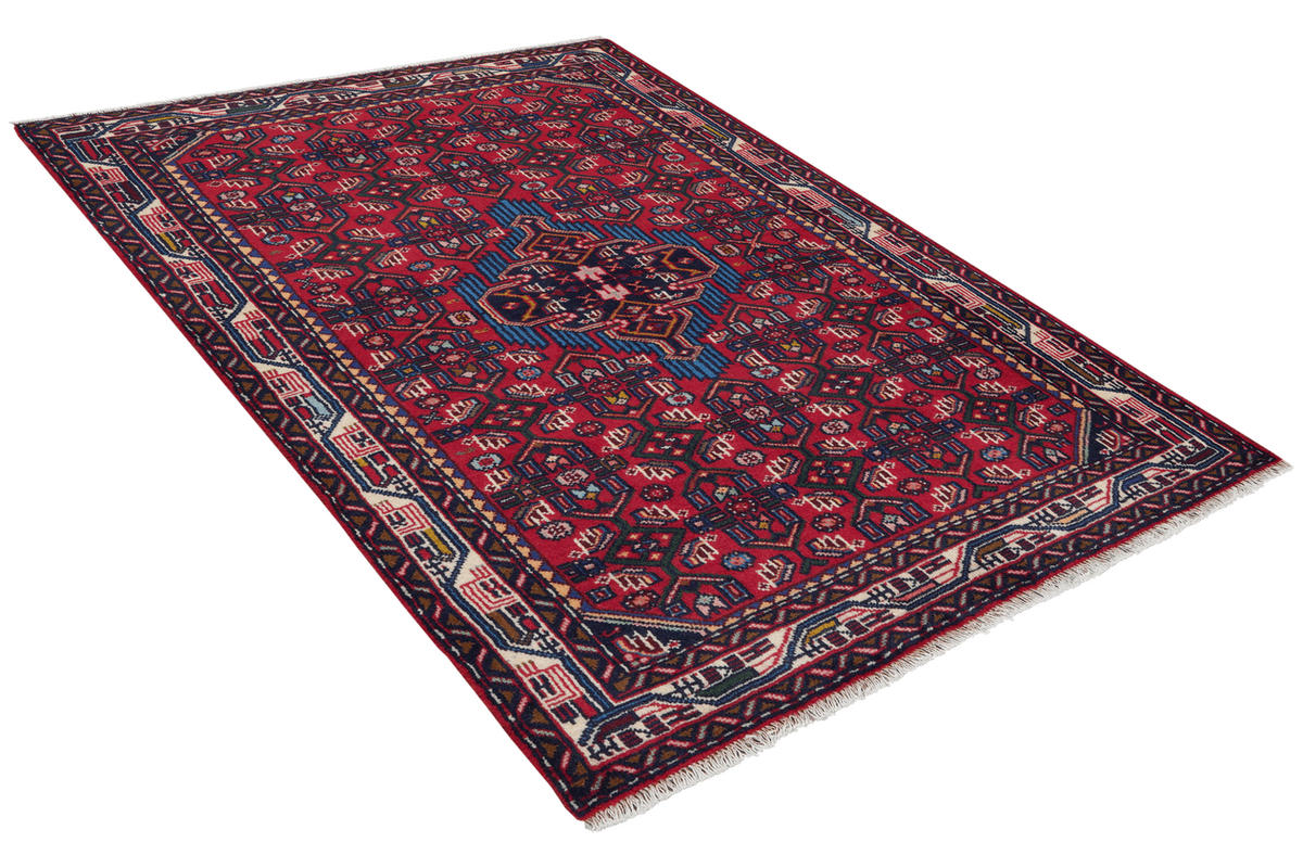 ORIENTTEPPICH handgeknüpft Assadabad Rot 143/108 cm Schurwolle - Rot, Textil (108/143cm) - Looma