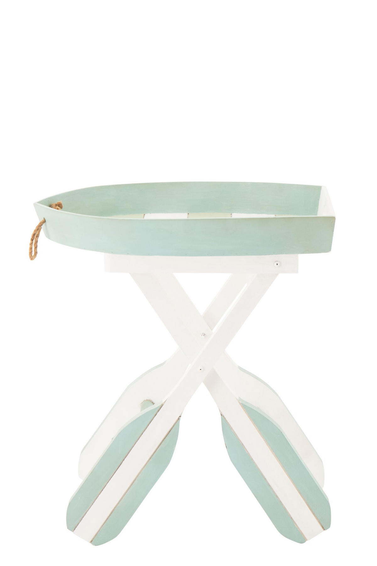 BEISTELLTISCH BOOT GESTREIFT Blau - Blau, Holz (64/41.2/73.5cm) - J-Line