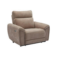 RELAXSESSEL elektrisch - Stoff - Taupe - DJARALO - Braun, Textil (96/106/120cm) - Vente-Unique
