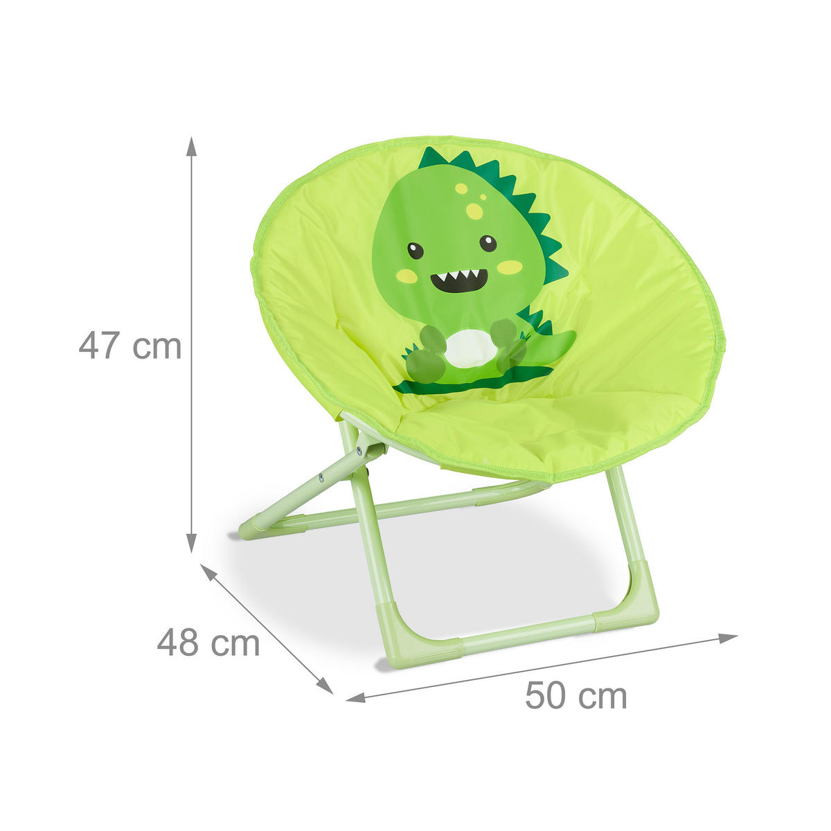 KINDERSTUHL Moonchair - Grün, Kunststoff/Textil (50/47/48cm) - Relaxdays