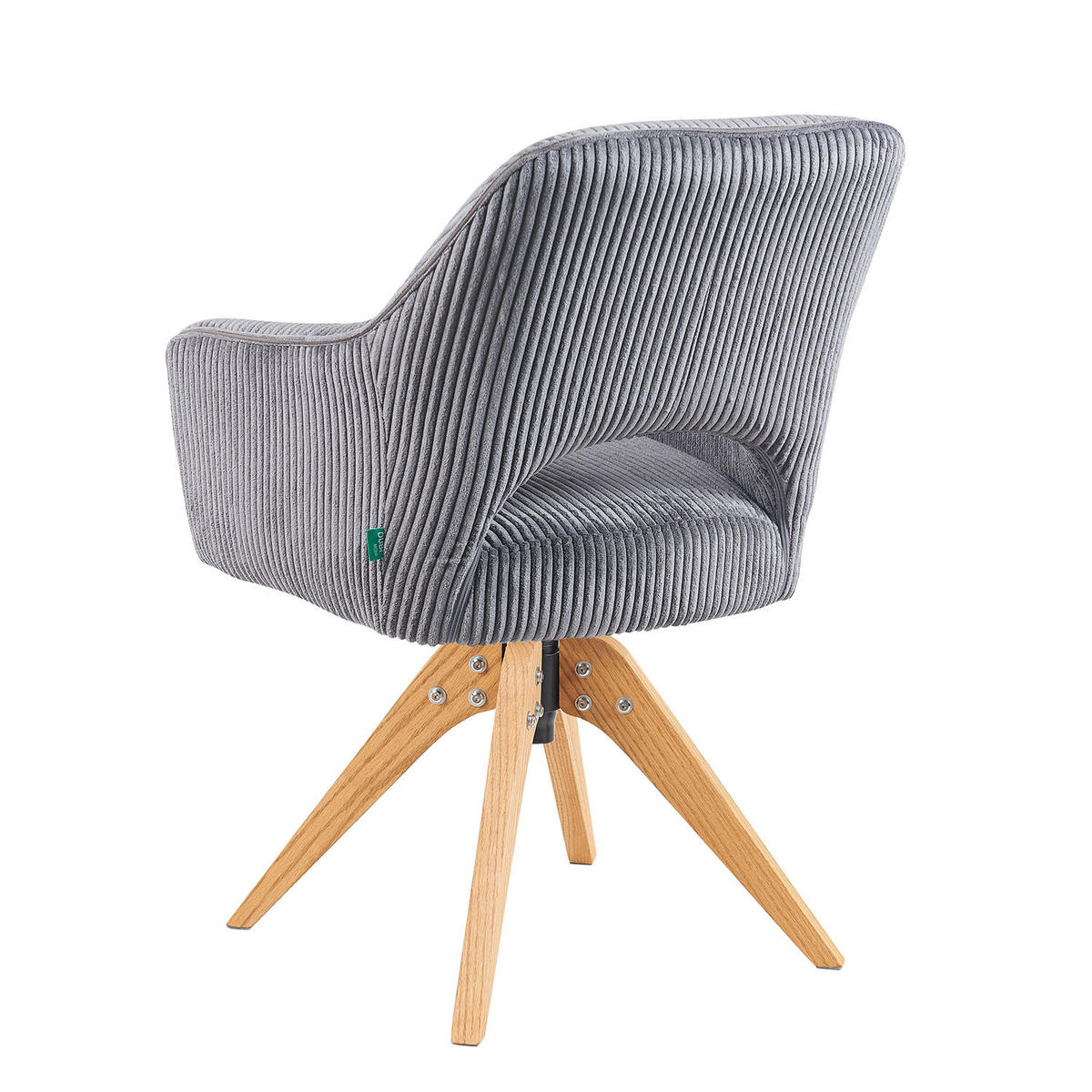 DREHSTUHL Mika-Lena - Honigeiche/Grau, Eichenholz/Holz (60/87/65cm) - DUBI Möbel