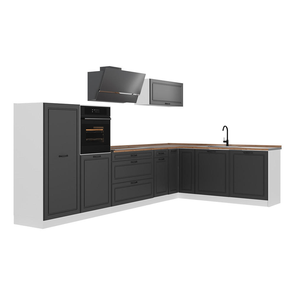 Vicco Eckküche Anthrazit, Weiß 347x143x60 cm