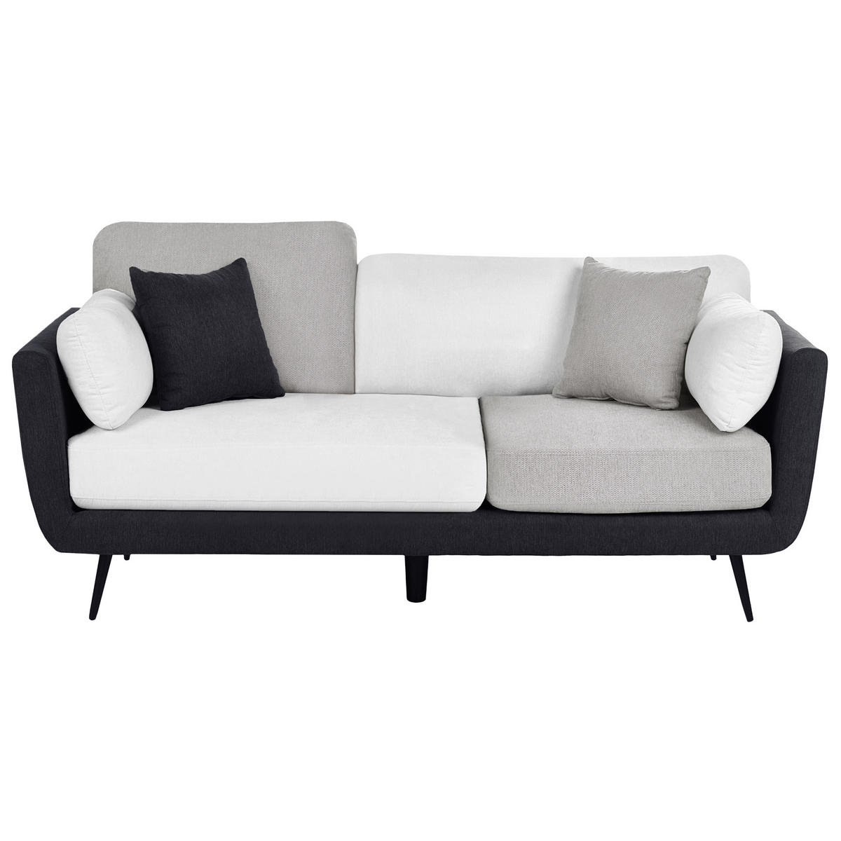 SOFA-SET 4-Sitzer Stoff Schwarz Bolga - Hellbraun/Schwarz, Textil (185/89/83cm) - Beliani