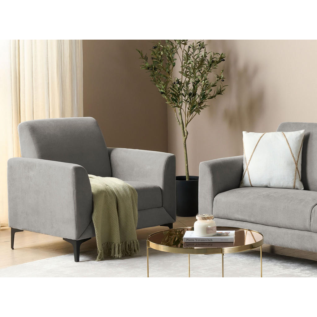 Thumbnail - Beliani Sessel, Grau, Schwarz, Textil, 1-Sitzer, 89x90x75 cm, Wohnzimmer, Sessel, Polstersessel