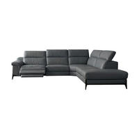 ECKSOFA Texas Echtleder mit 1 x Relaxfunktion Anthrazit - Anthrazit, Leder/Metall (238/274cm)