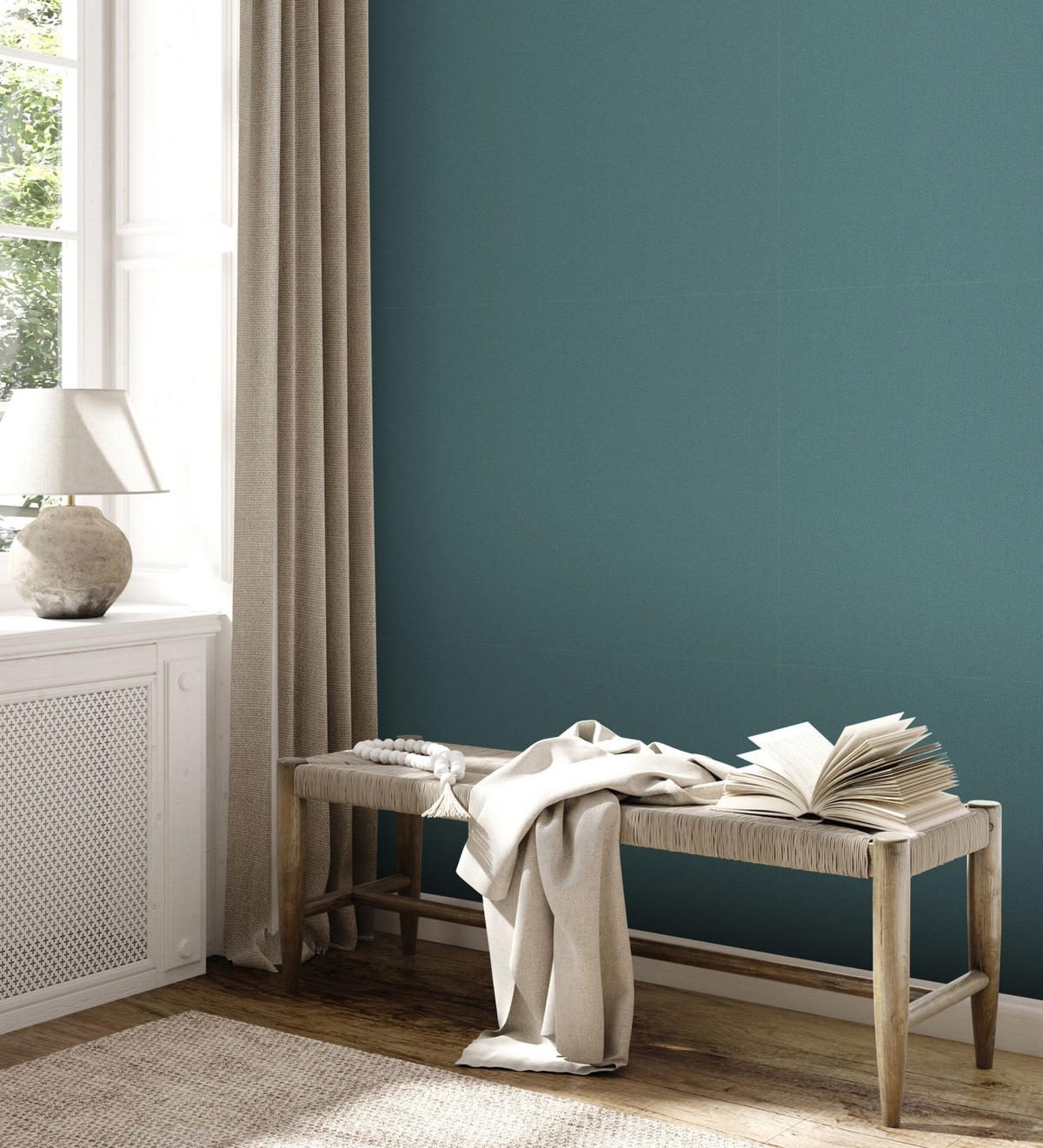 VLIESTAPETE Blau 53/1005 cm - Blau, Textil (53/1cm) - KUNSTLOFT