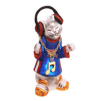 CHRISTBAUMSCHMUCK DJ-Kater Mehrfarbig 13cm (Glas / 1 Stk.) - Multicolor, Glas (6/13/5cm) - Krebs Glas Lauscha