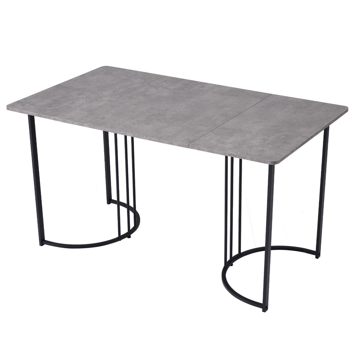 ESSTISCH, MDF mit Marmor-Muster & Metallgestell, 140/80/75 cm, Grau - Grau, Holzwerkstoff (140/80/75cm) - Redom