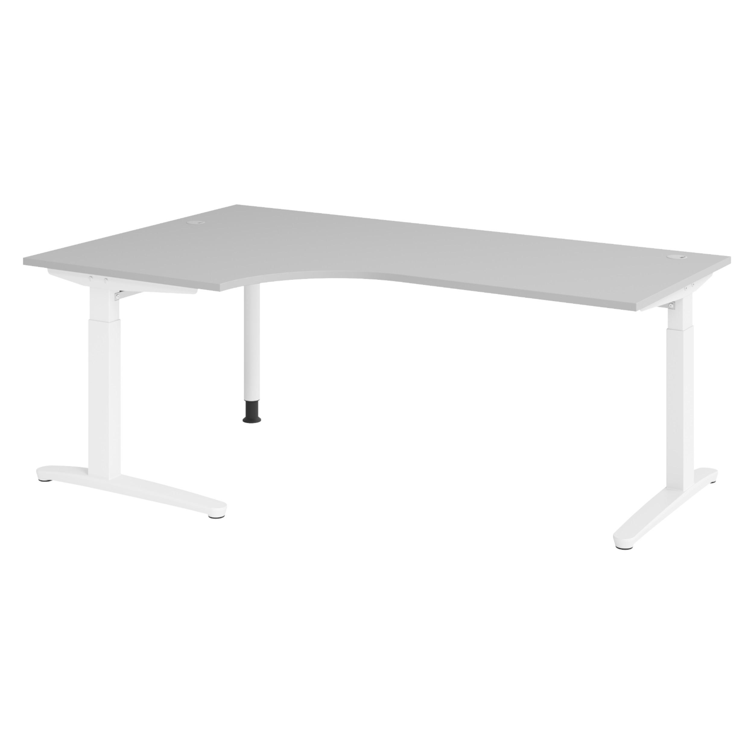 SCHREIBTISCH Serie-XB 120/200/74 cm in Grau/Weiß - Weiß/Grau, Holzwerkstoff (120/200/74cm) - bümö