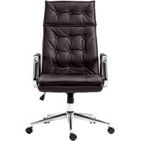 BÜROSTUHL Ronix Echtleder braun - Chromfarben/Braun, Leder/Metall (60/120/65cm) - TPFLiving