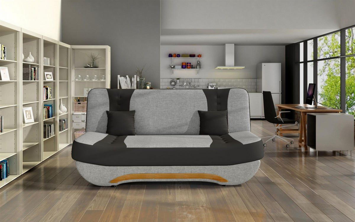 SCHLAFSOFA Kandy - Grau, Holzwerkstoff/Textil (189/88/90cm) - Fun Möbel