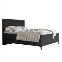 BOXBETT NERO 200/200 cm mit Matratze und Topper, Grau - Schwarz/Grau, Holzwerkstoff/Textil (200/200cm) - Idohome