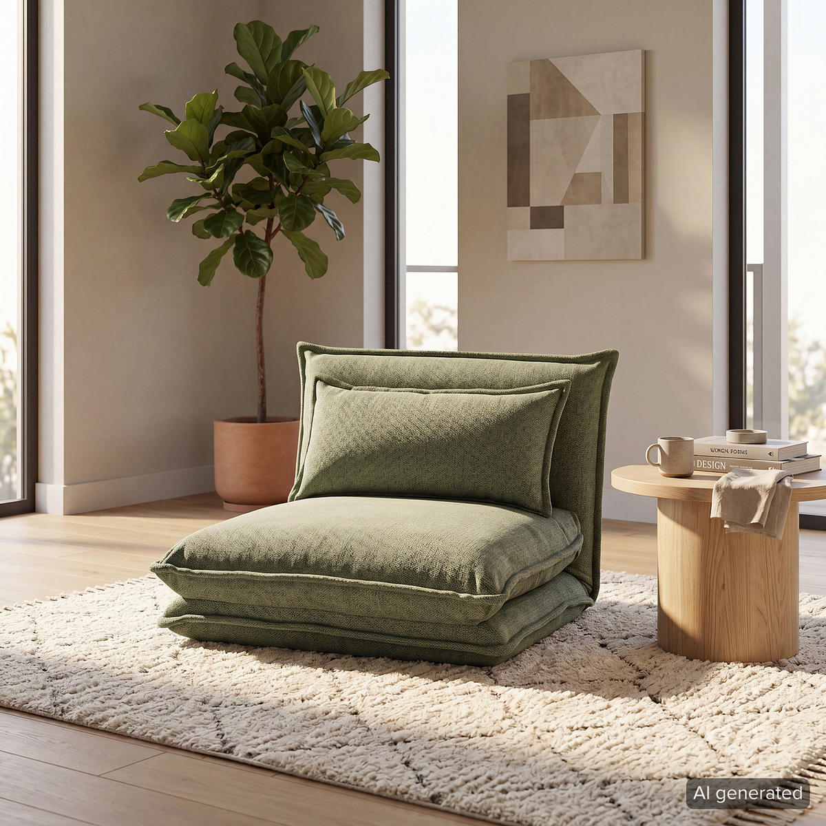 SCHLAFSESSEL - Grün, Textil (78/56/77cm) - home24