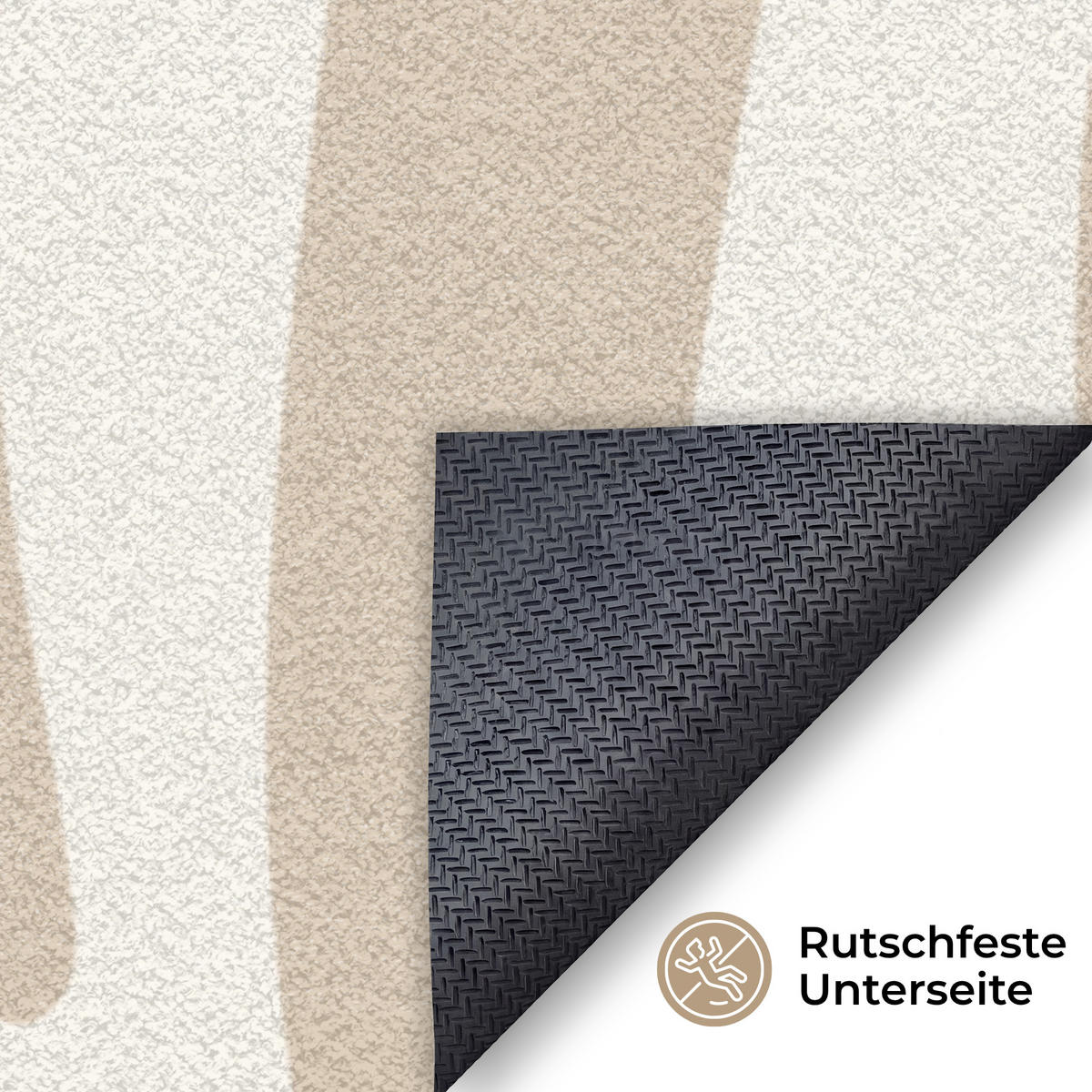 FUSSMATTE Zebramuster - Beige - Weiß - Tiermuster Schmutzfänger 180x120 cm - Beige, Kunststoff (180/120cm) - MuchoWow