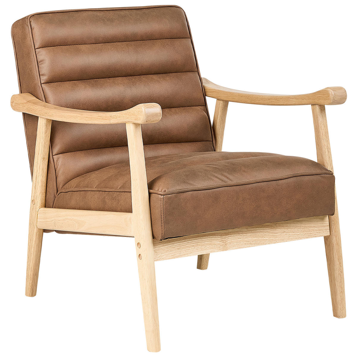 SESSEL Braun Leknes - Hellbraun/Braun, Kunststoff (62/79/74cm) - Beliani