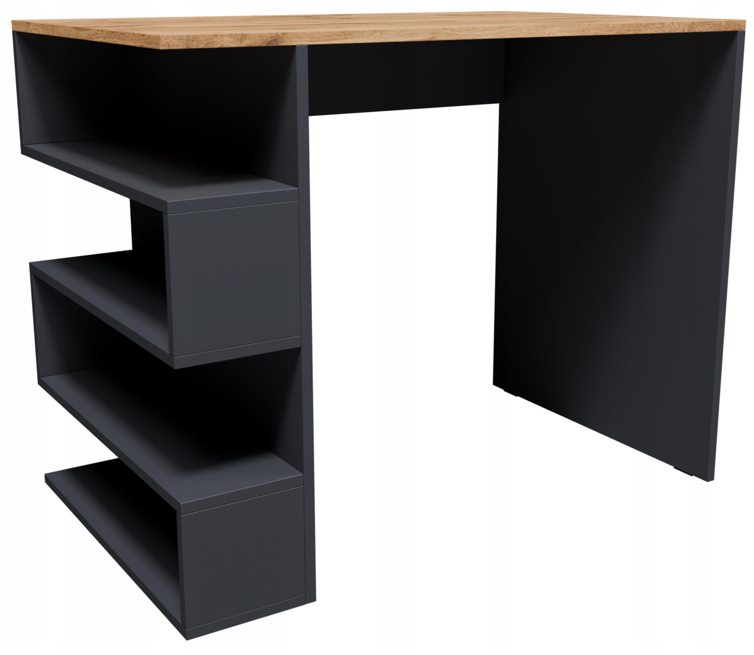 SCHREIBTISCH CR3-STERN T-12 Graphit-Wotan Eiche 90/56/73,9 cm - Eiche Wotan/Graphitfarben, Holzwerkstoff (56/90/73.9cm)
